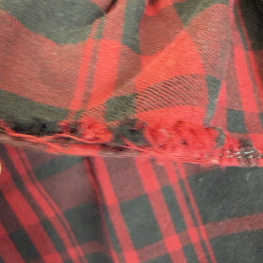 Lauren Ralph Lauren Buffalo Plaid Ruffle Shirt Top Long Sleeve Women’s Size L - Picture 9 of 13